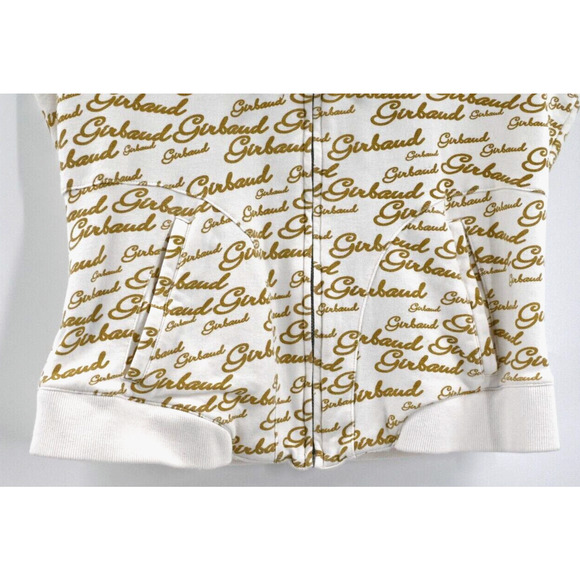 Le Jean de Marithe Francois Girbaud Sleeveless Hoodie Large White‎ Gold Logo - Picture 3 of 15